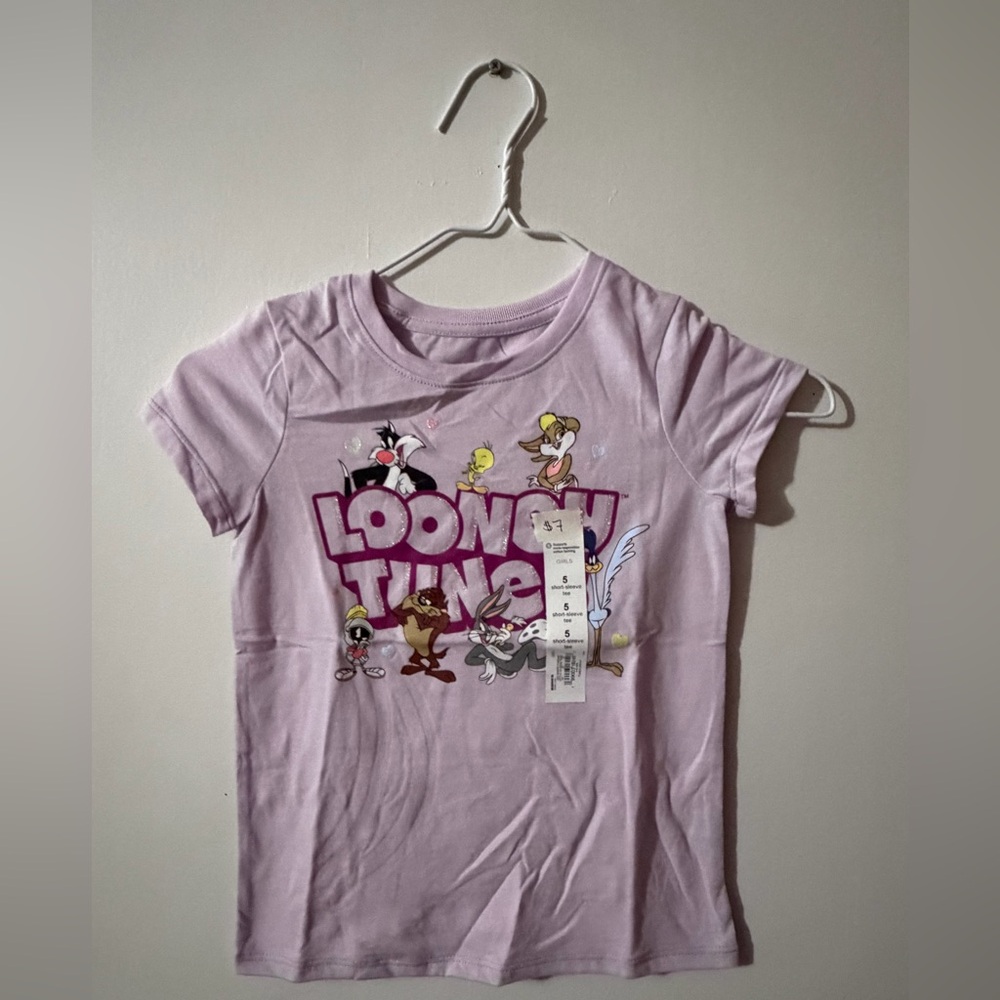 Girls Jumping Beans size 5 Looney Tunes Purple T-Shirt Tote11